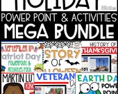 Elementary Classroom Activities Social Studies Activities Bundle Holidays PowerPoint Lessons Sub Plans Elementary School Teacher Resources