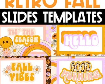 Retro Fall Slide Templates September Daily Slides for Google Slides and PowerPoint Templates Morning Meeting Slides