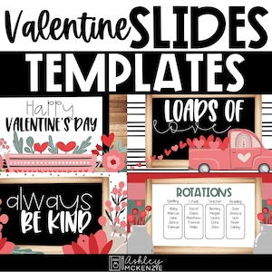 Valentine's Day Slide Templates, February Morning Slides, Valentines PowerPoint Templates, Digital Classroom Resources, for Google Slides ™
