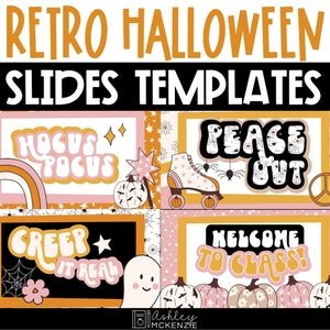 Retro Halloween Google Slides and PowerPoint Templates, Holiday Decor, Digital Classroom Resources, compatible with Google Slides ™