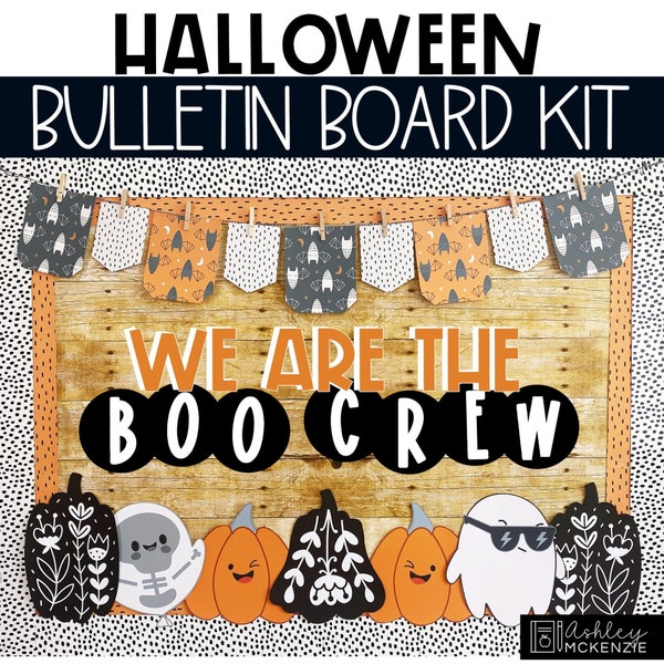 Halloween Boo Crew Bulletin Board Kit, Easy Holiday Classroom Decorations