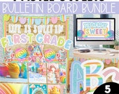 Pastel Sweets Back to School Classroom Decor, Bulletin Board Kit, Classroom Posters, Google Slides Templates, Bulletin Board Letters