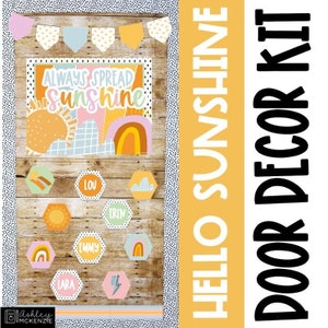 Sunshine Themed Classroom Door Decor Kit, Back to School, Easy and Modern Classroom Decorations