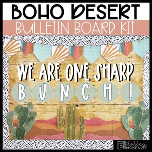 Boho Desert Back to School Bulletin Board Ideas Ready to Grow Together We Are One Sharp Bunch Cactus Classroom Door Decor