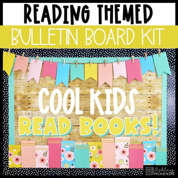 Reading or Library Bulletin Board or Door Decor, Easy and Modern Classroom Decorations