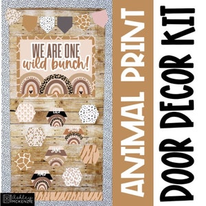 Animal Print Classroom Door Decor Kit, Back to School, Easy and Modern Classroom Decorations