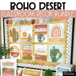 Boho Desert Classroom Decor Bundle, Easy and Modern Classroom Decorations