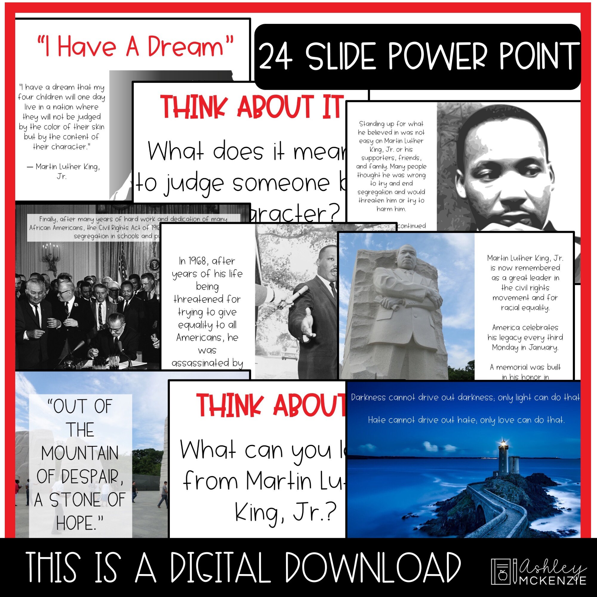 Martin Luther King, Jr. Powerpoint Lesson & Activities Pack, Easy ...