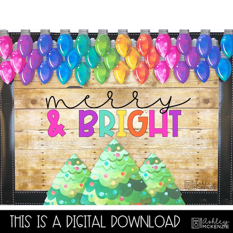 Christmas Lights Bulletin Board or Classroom Door Decor Easy Etsy