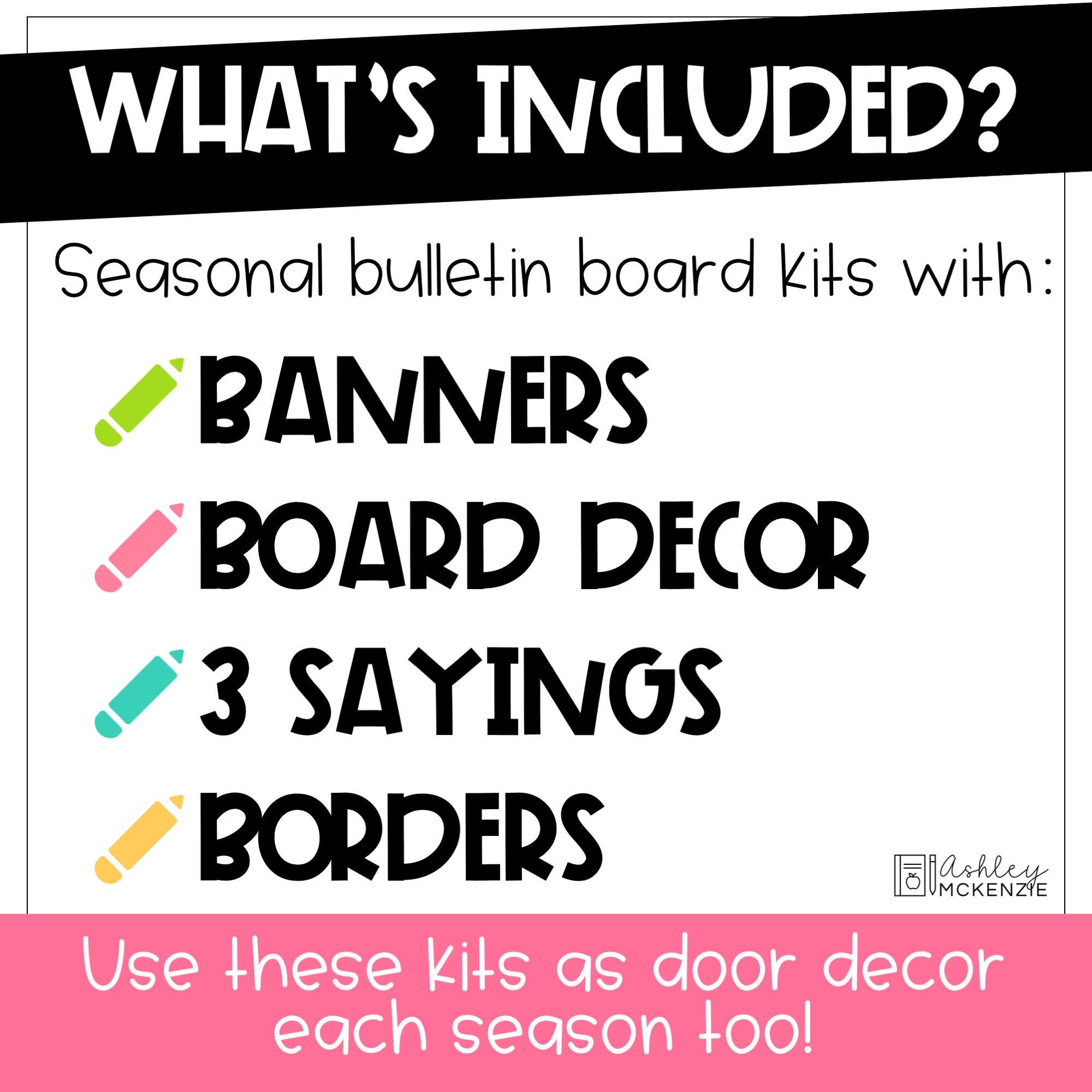 Holidays Bulletin Board Kits Bundle #7 Seasonal Classroom Decor for the ...