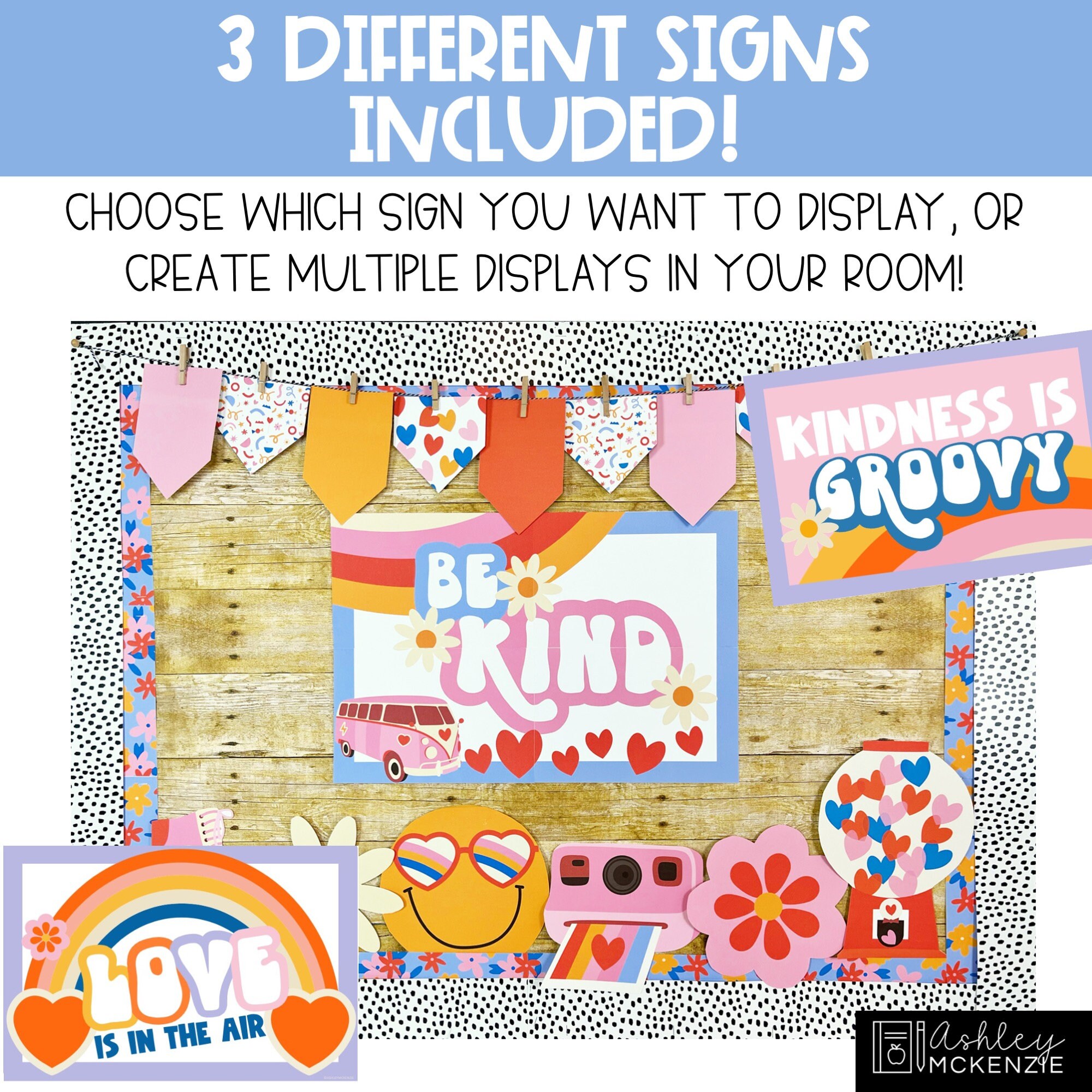 Valentine's Day Bulletin Board Kit, February Door Decor, Retro Style ...