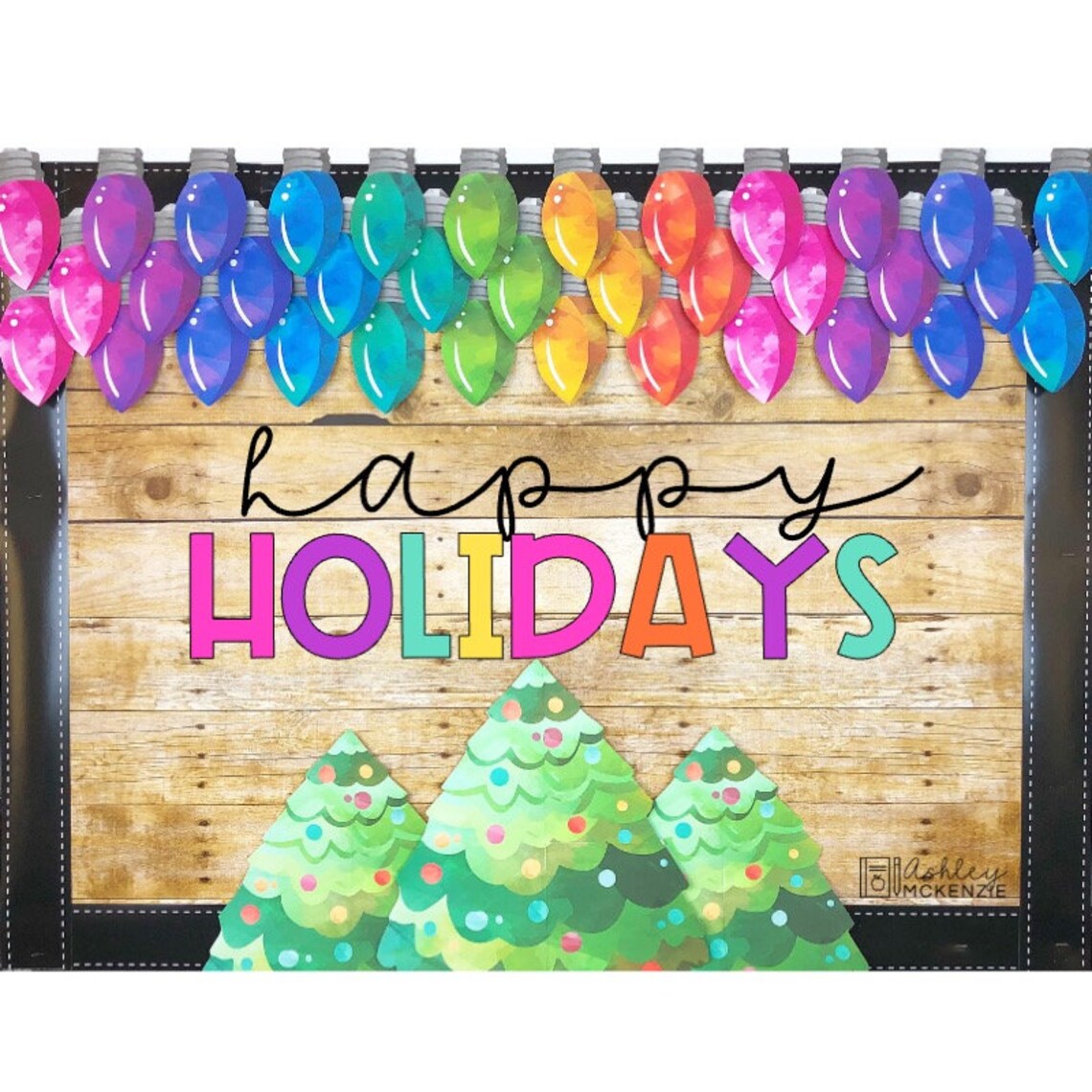 Christmas Lights Bulletin Board or Classroom Door Decor Easy Etsy