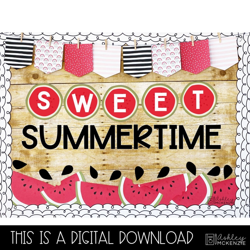 Summer Watermelons Bulletin Board or Classroom Door Decor, Easy and ...