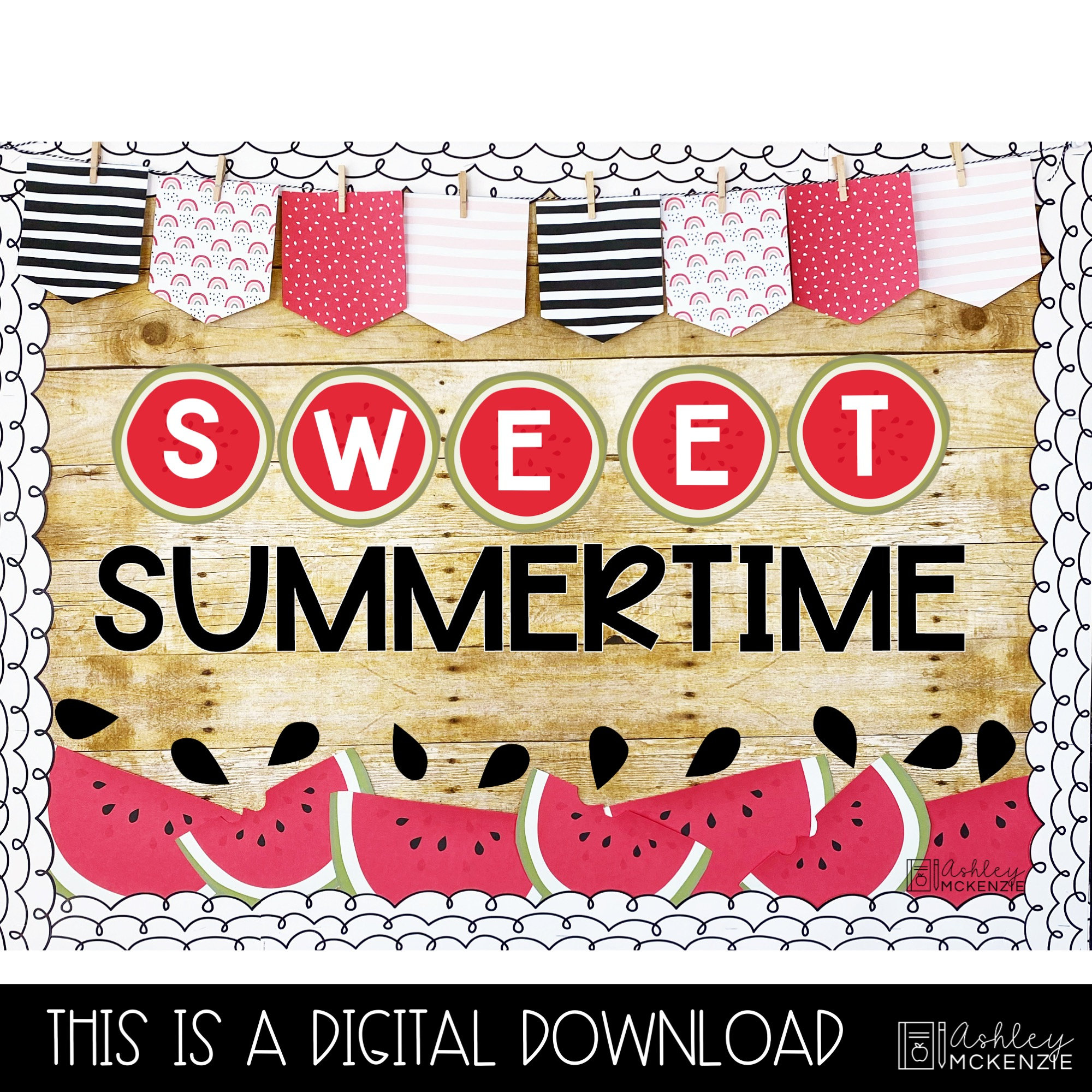 Summer Watermelons Bulletin Board or Classroom Door Decor, Easy and ...