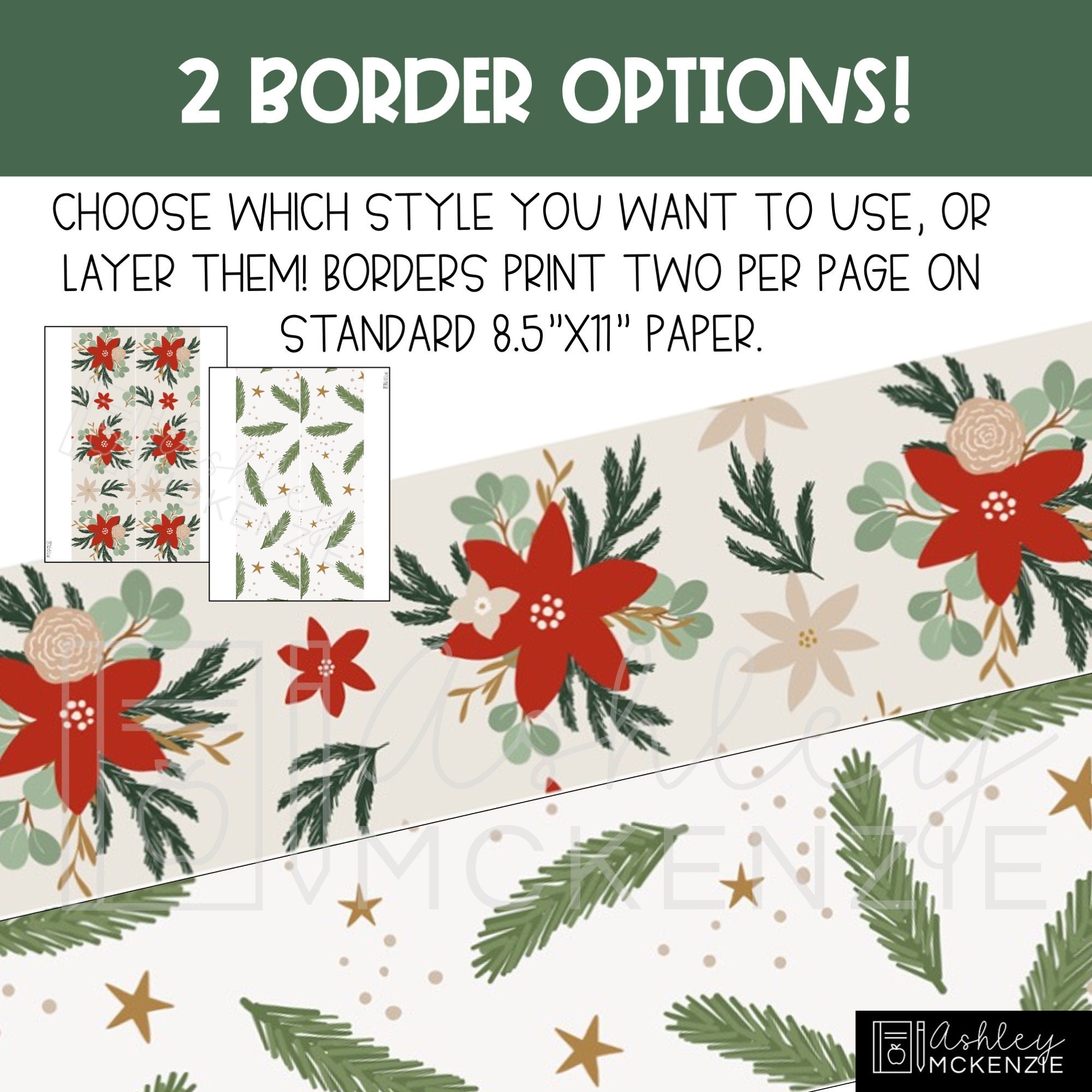 Modern Christmas Classroom Door Decor Kit, Holiday Season Decorations ...