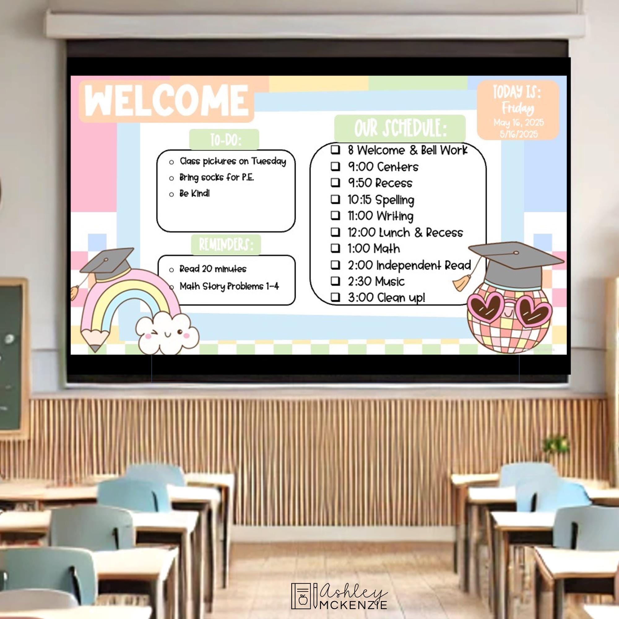 End of Year Class Slides, Graduation Slide Templates, May Daily Slides ...