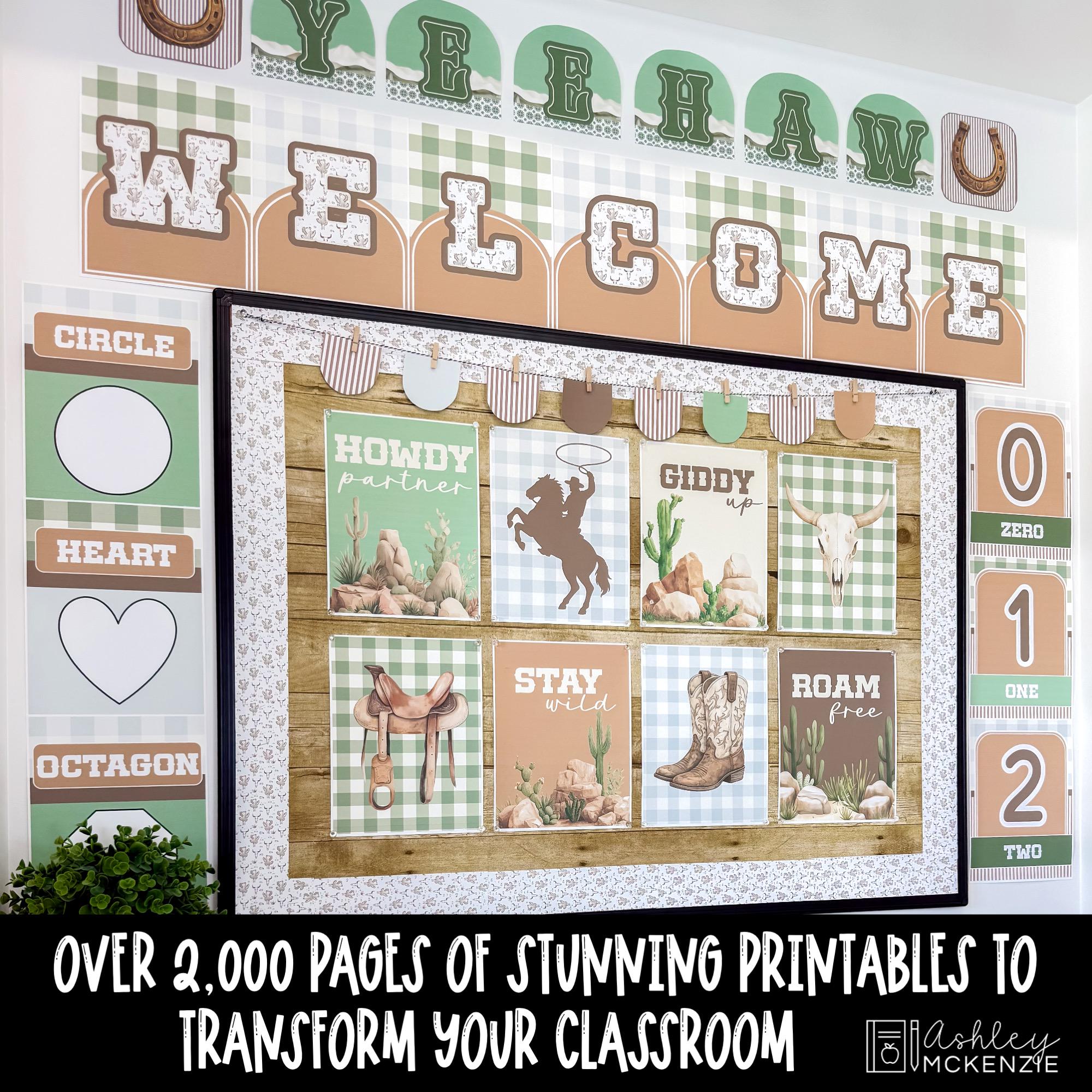 Western Theme Classroom Decor Bundle Editable Rustic Rodeo Classroom ...