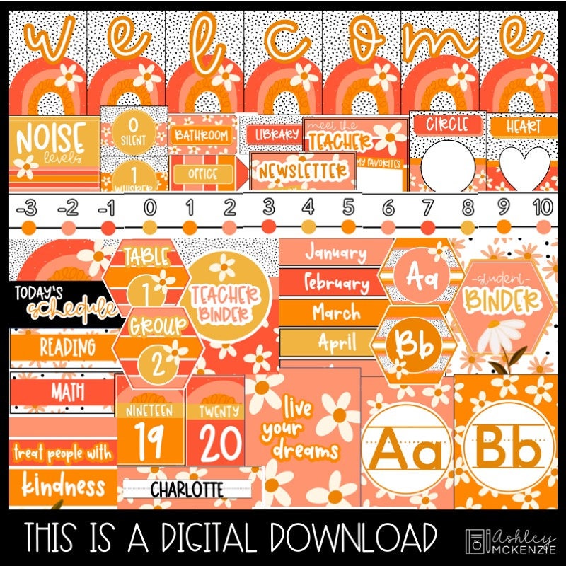 Daisy Themed Classroom Decor Bundle Editable Classroom Decor Etsy