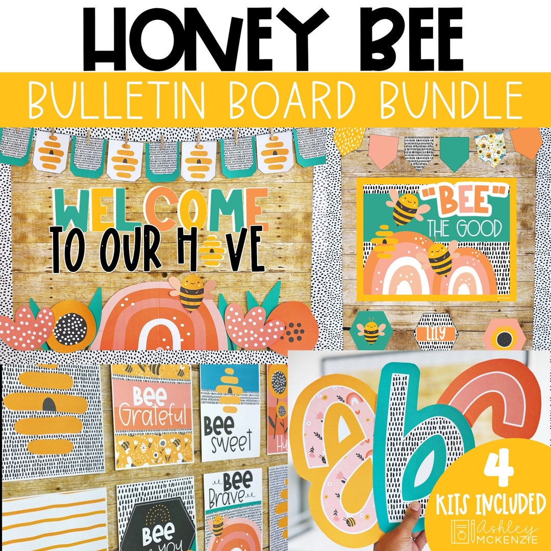 Honey Bee Classroom Decor, Bulletin Board Kit, Classroom Posters, Door
