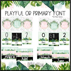 Modern Tropical Classroom Decor Bundle Calm Classroom Colors Back to ...