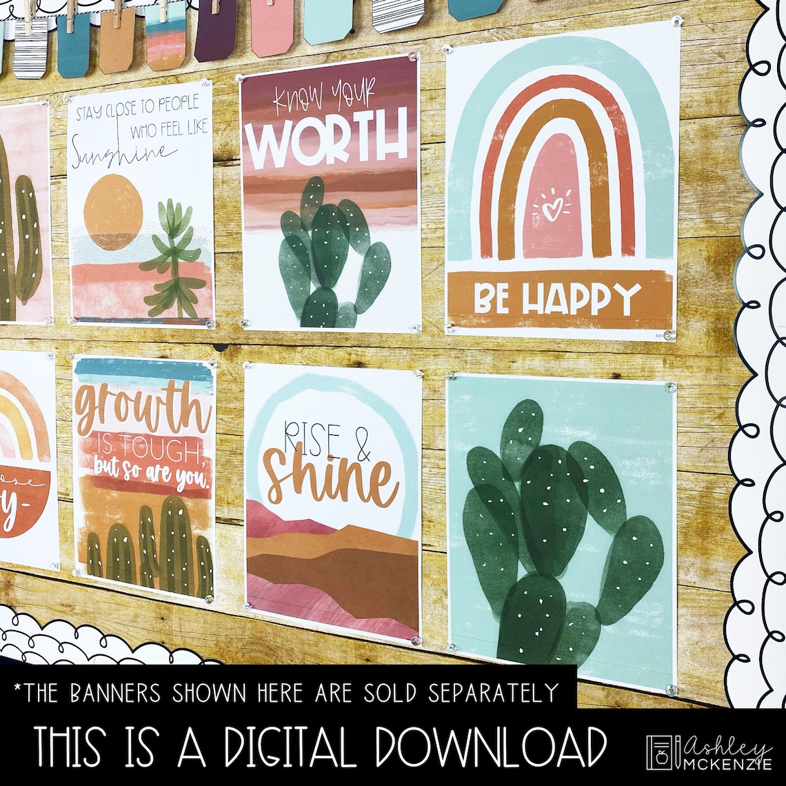 Boho Desert Classroom Posters, Easy and Modern Classroom Decorations ...
