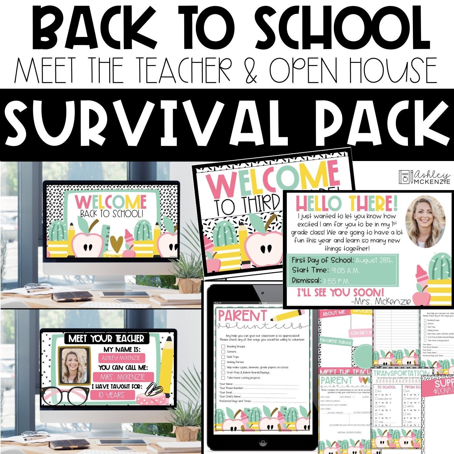 Back to School Flipbook for Meet the Teacher Night Editable Parent