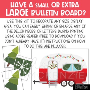 Christmas Bulletin Board or Classroom Door Decor, Camper Theme, Easy Holiday Classroom Decorations image 9