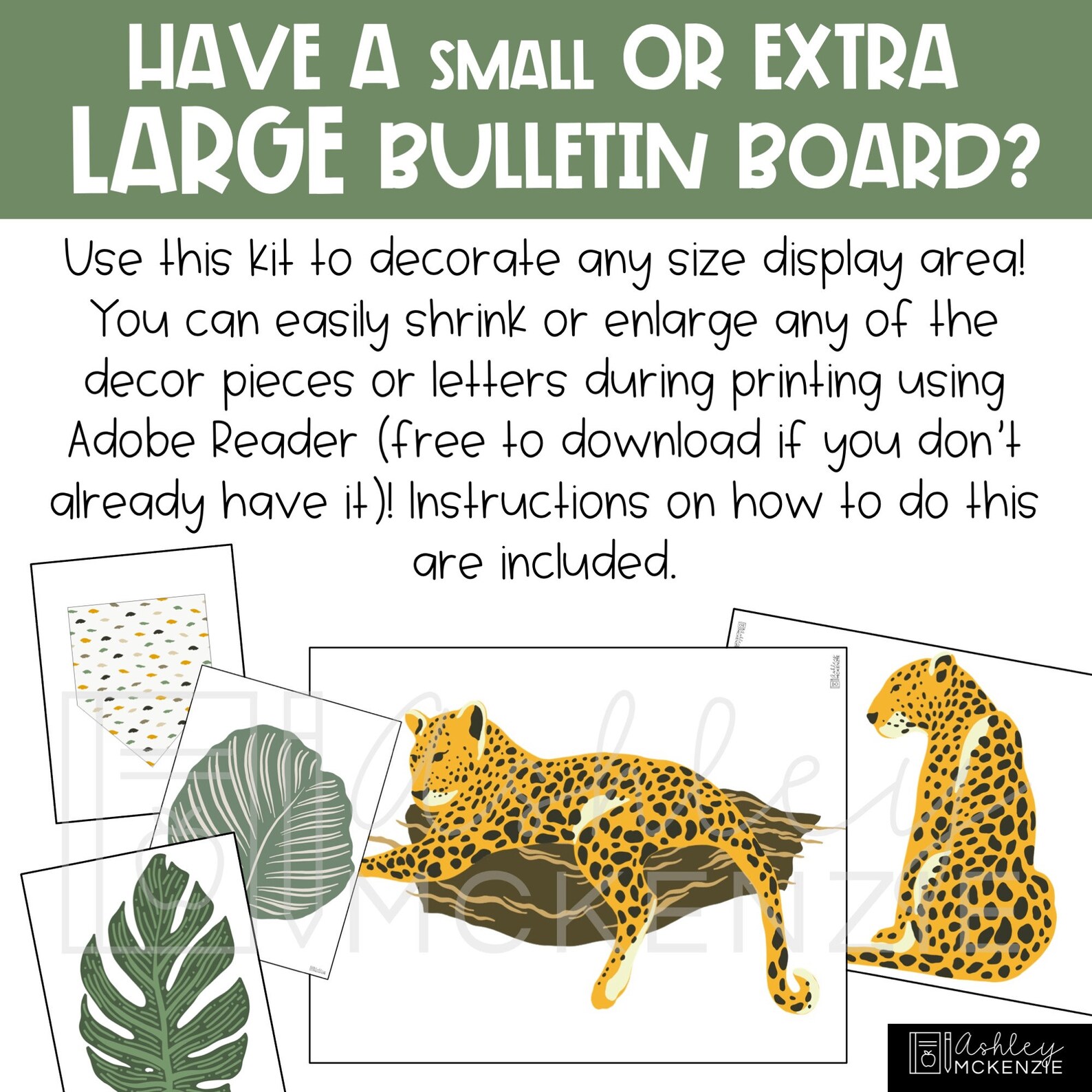 Back to School Bulletin Board Kit Modern Jungle Themed Classroom Decor ...