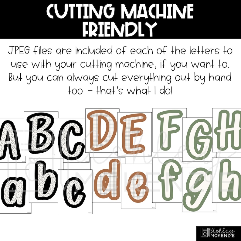 Modern Garden Bulletin Board Letters, A-Z Primary Font, Punctuation ...