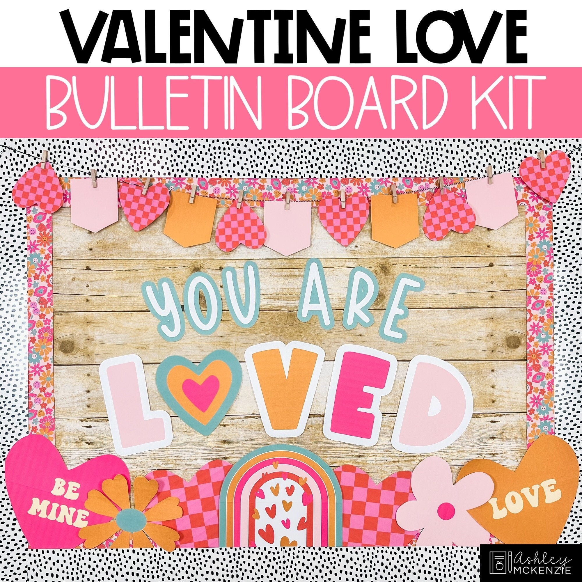 Valentinstags-Banner „My Class Is Full Of Love“ – Rotes Glitzer-Herzbanner Für Klassenzimmer-Deko