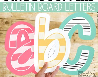 Pastell gestreifte Bulletin Board Buchstaben: Verspielte Schrift (digitaler Download)