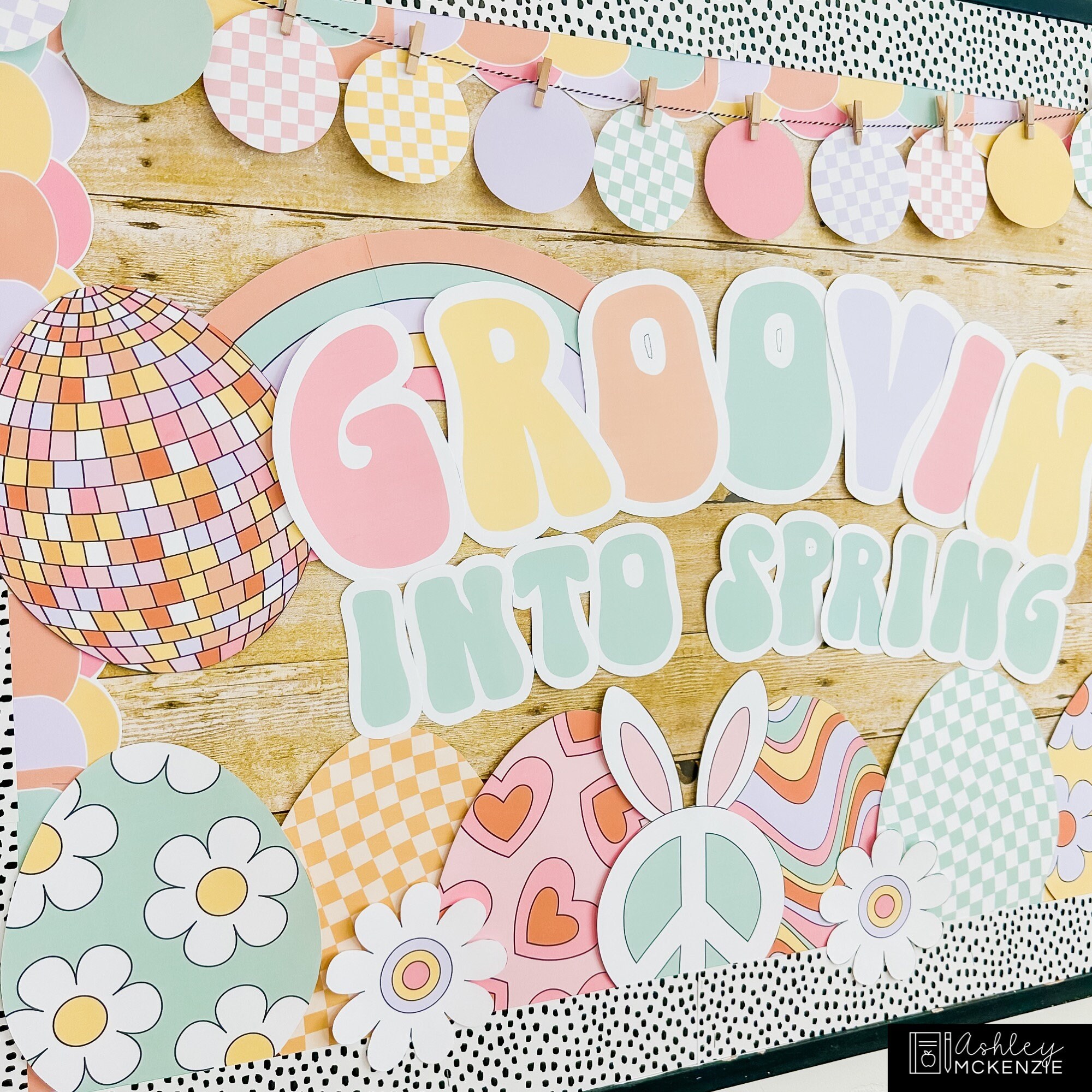 Retro Spring Classroom Decor, April Bulletin Board Kit, Classroom ...