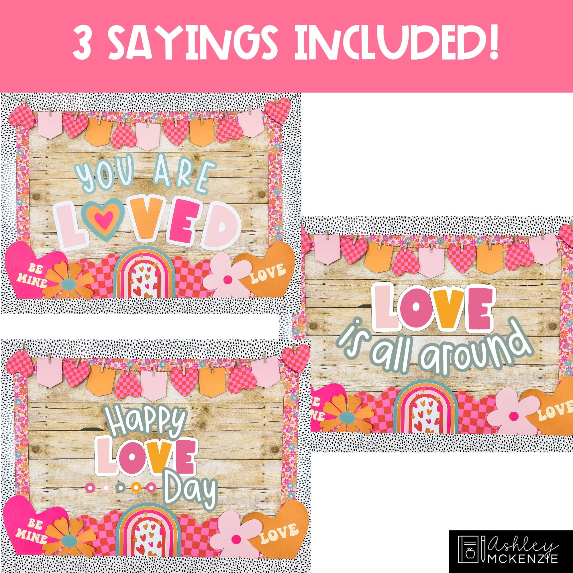 Valentine's Day Bulletin Board Kit, February Door Decorating, Valentine ...