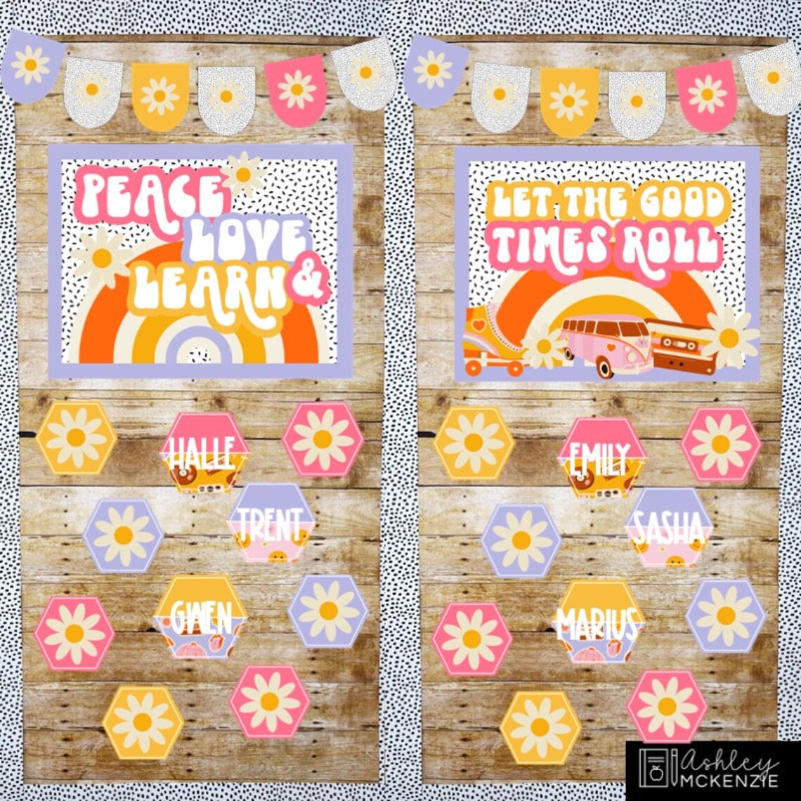 Retro Classroom Door Decor Kit, Retro Vibes Theme, Easy and Modern ...