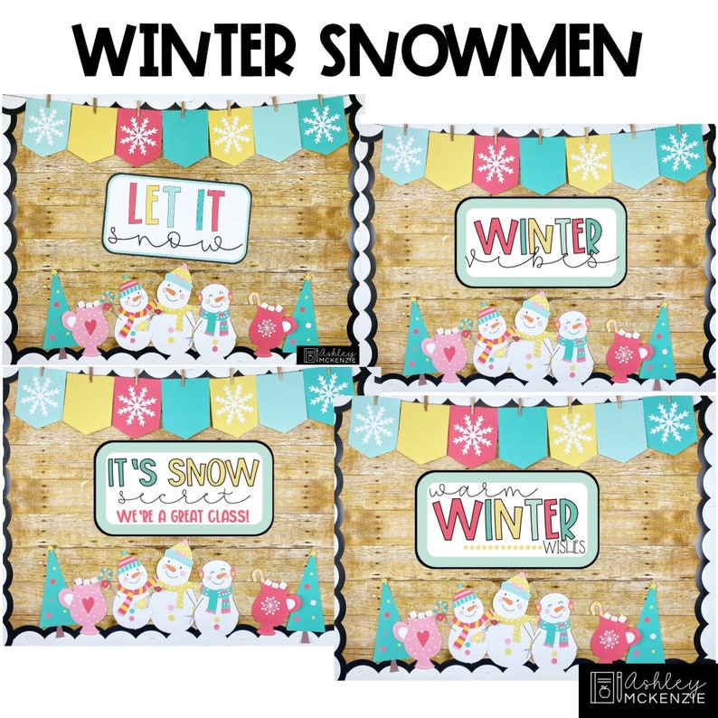 Winter Bulletin Board Kits Bundle Seasonal Classroom Decor Etsy