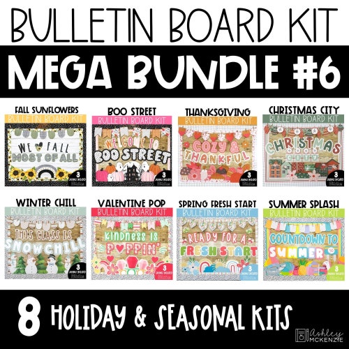 Bulletin Board Kits Bundle # 6 Saisonale Klassenzimmer Dekoration für das ganze Jahr über Moderne Ferien Klassenzimmer Dekorationen Back to School Bulletin Board Sets