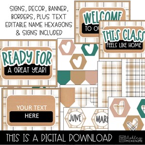 Modern Plaid Classroom Door Decor Kit, Back to School, Easy and Modern ...