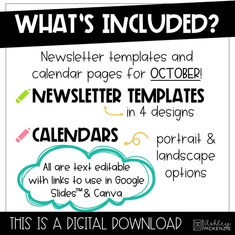 October Newsletter Template Canva Editable Halloween Newsletter ...