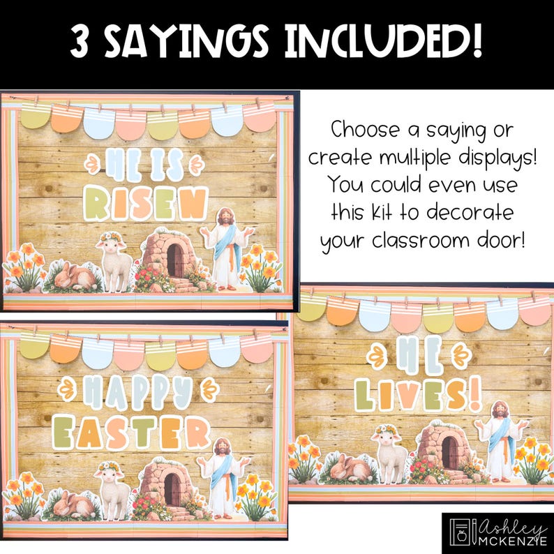 Christian Easter Bulletin Board Spring Church Decor Primary Classroom ...