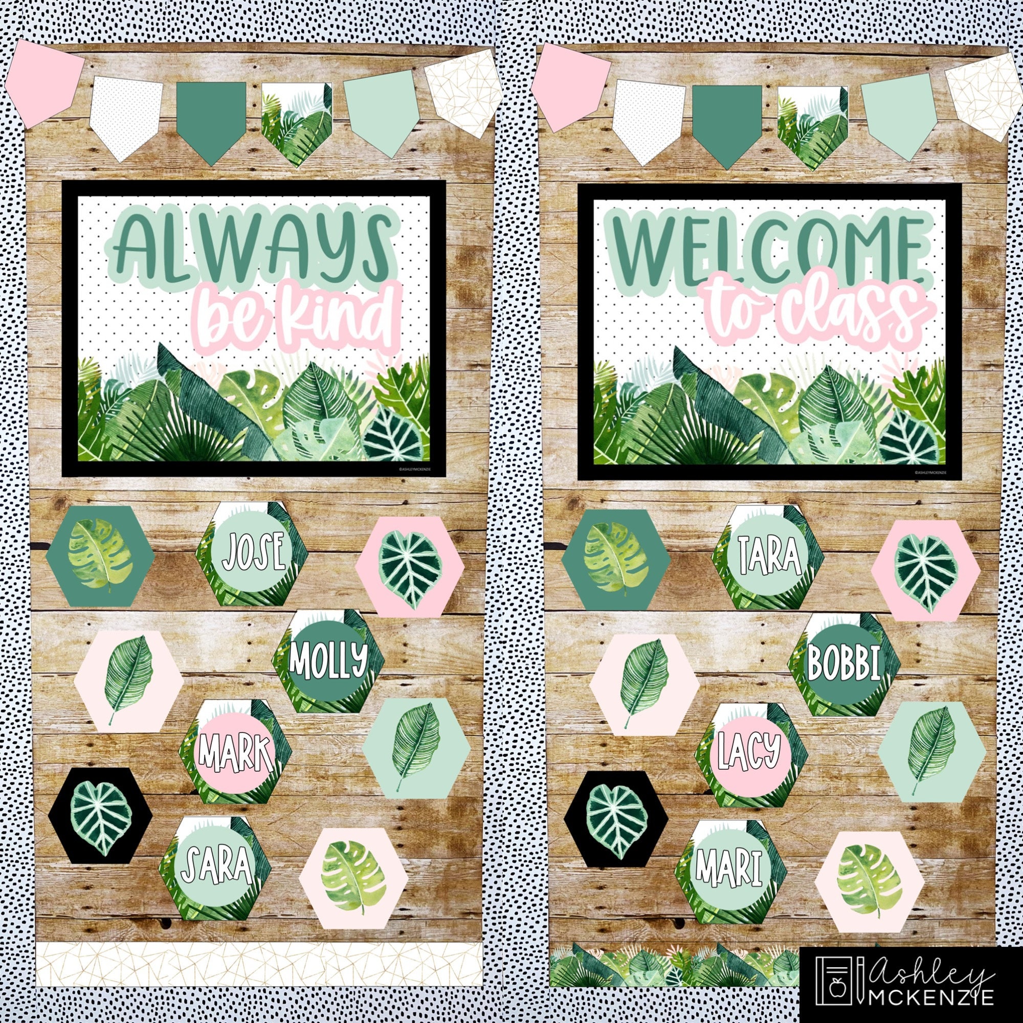 Modern Tropical Bulletin Board Bundle Nature Themed Classroom Decor ...