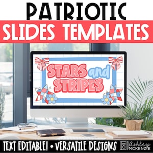 Sommarklassbilder Mallar för bildvisning den 4 juli Dagliga bilder för juli för Google Presentationer och PowerPoint Morgonbilder för patriotiska självständighetsdagen