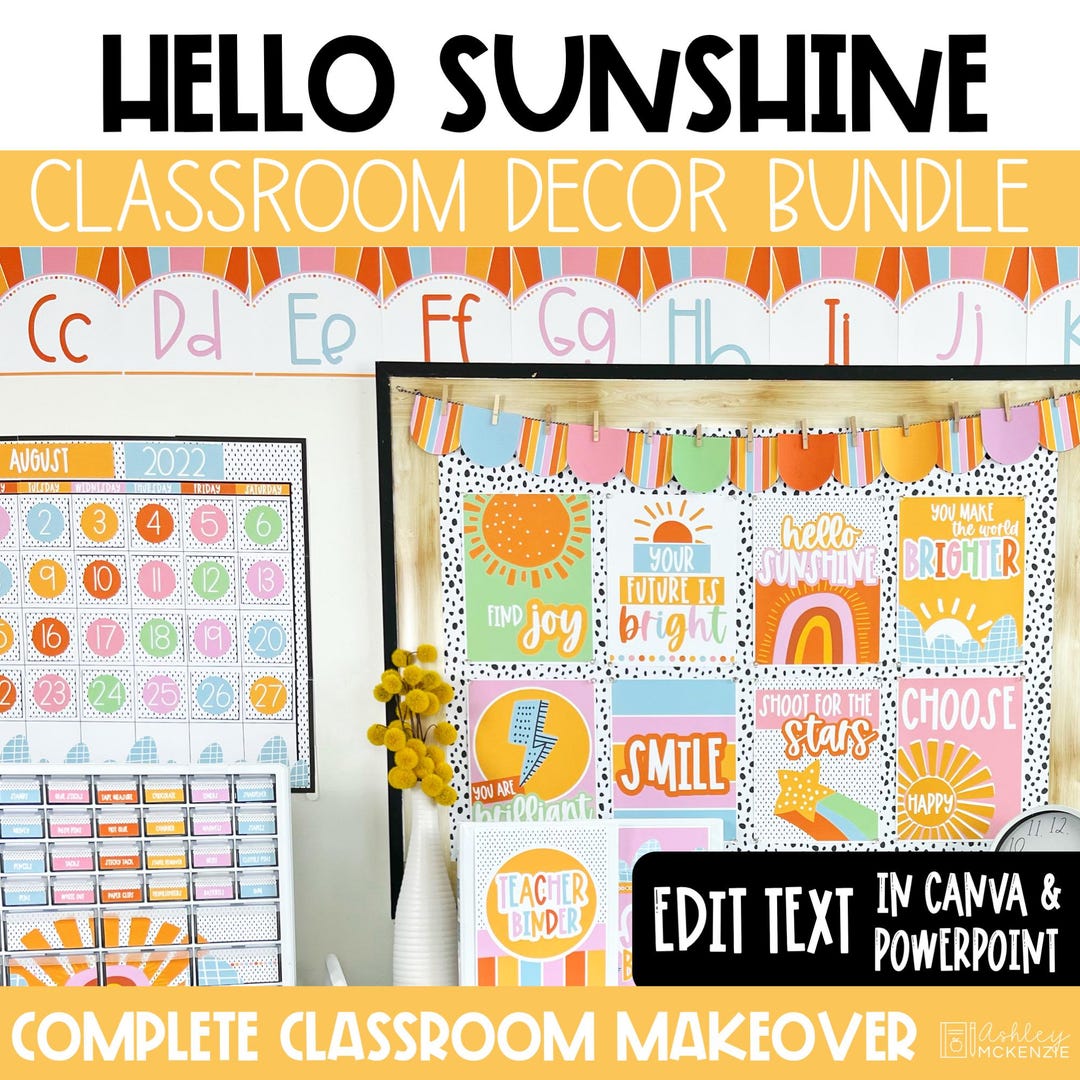 Sunshine Classroom Decor Bundle Calming Classroom Theme Back To School sunshine-classroom-decor-bundle-calming-classroom-theme-back-to-school