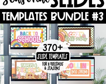 Seasonal Slides Templates Bundle: Holiday Themes for Google Slides and PowerPoint (Digital Resource)
