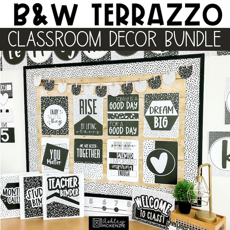 Black and White Classroom Decor Bundle Neutral Classroom Theme Back to ...