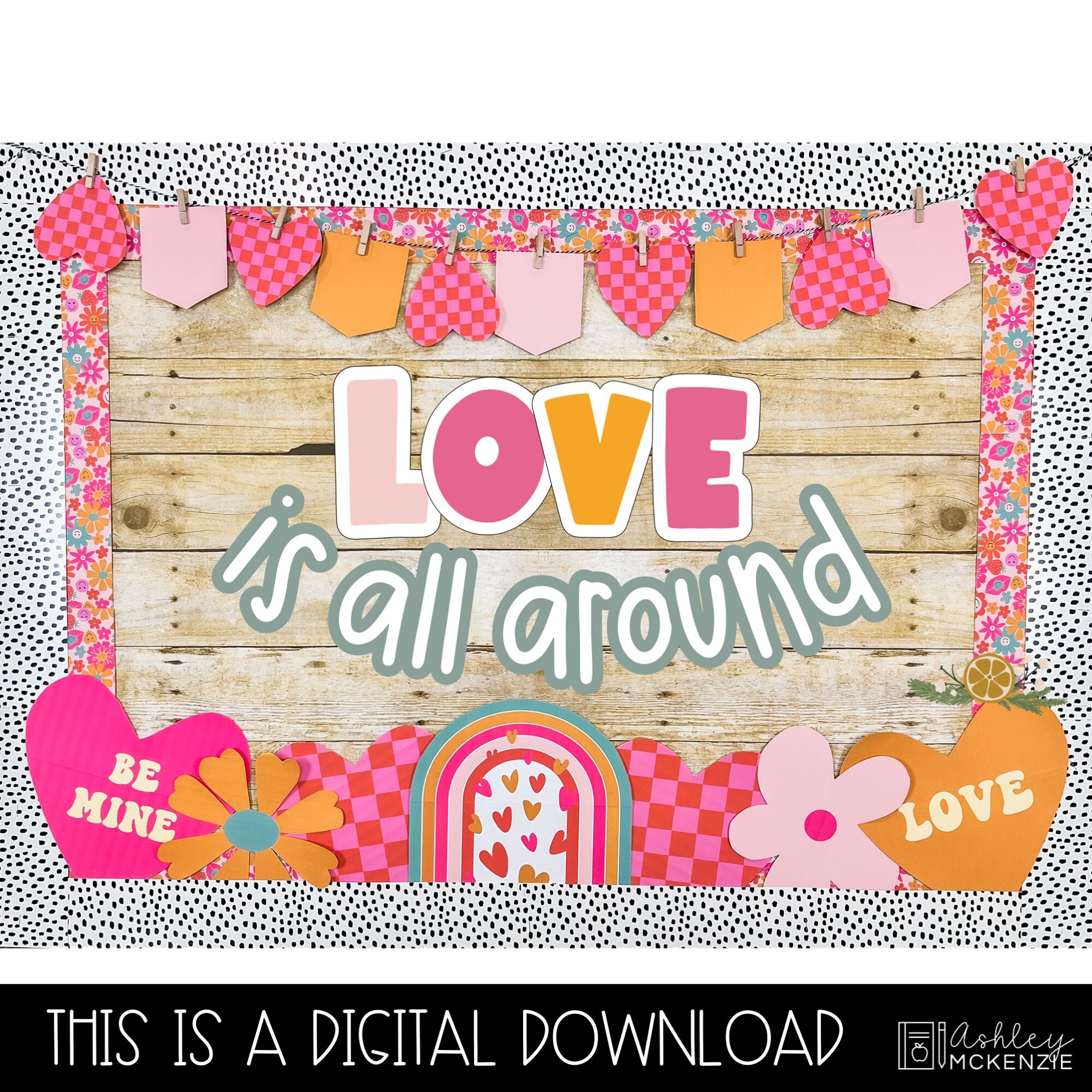 Valentine's Day Bulletin Board Kit, February Door Decorating, Valentine ...