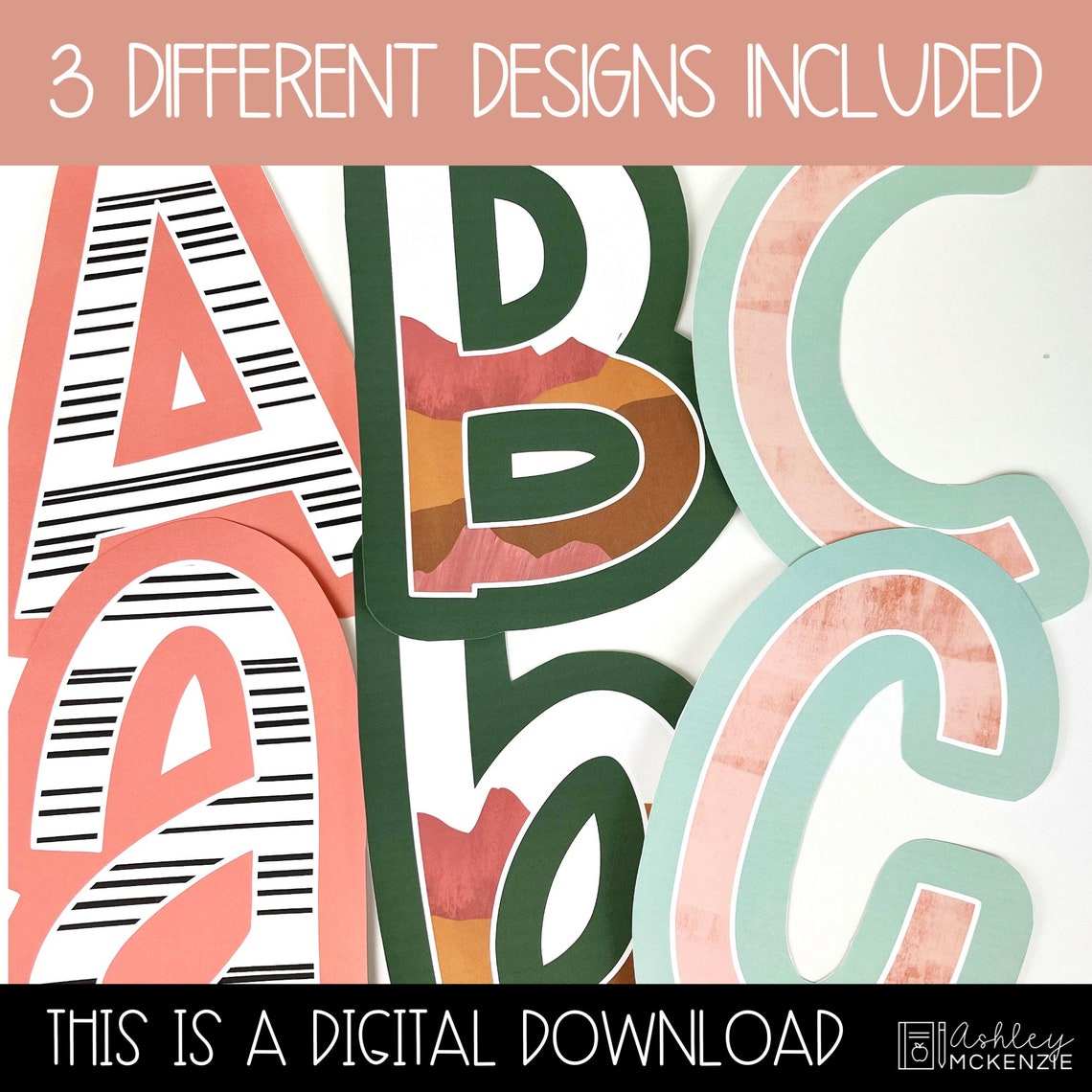 Boho Desert Classroom Decor, A-Z Bulletin Board Letters, Punctuation ...