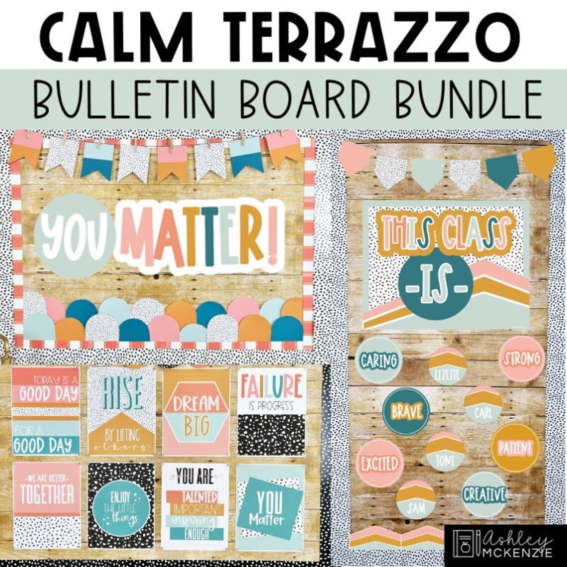 Calm Terrazzo Back to School Classroom Decor Bulletin Board Etsy