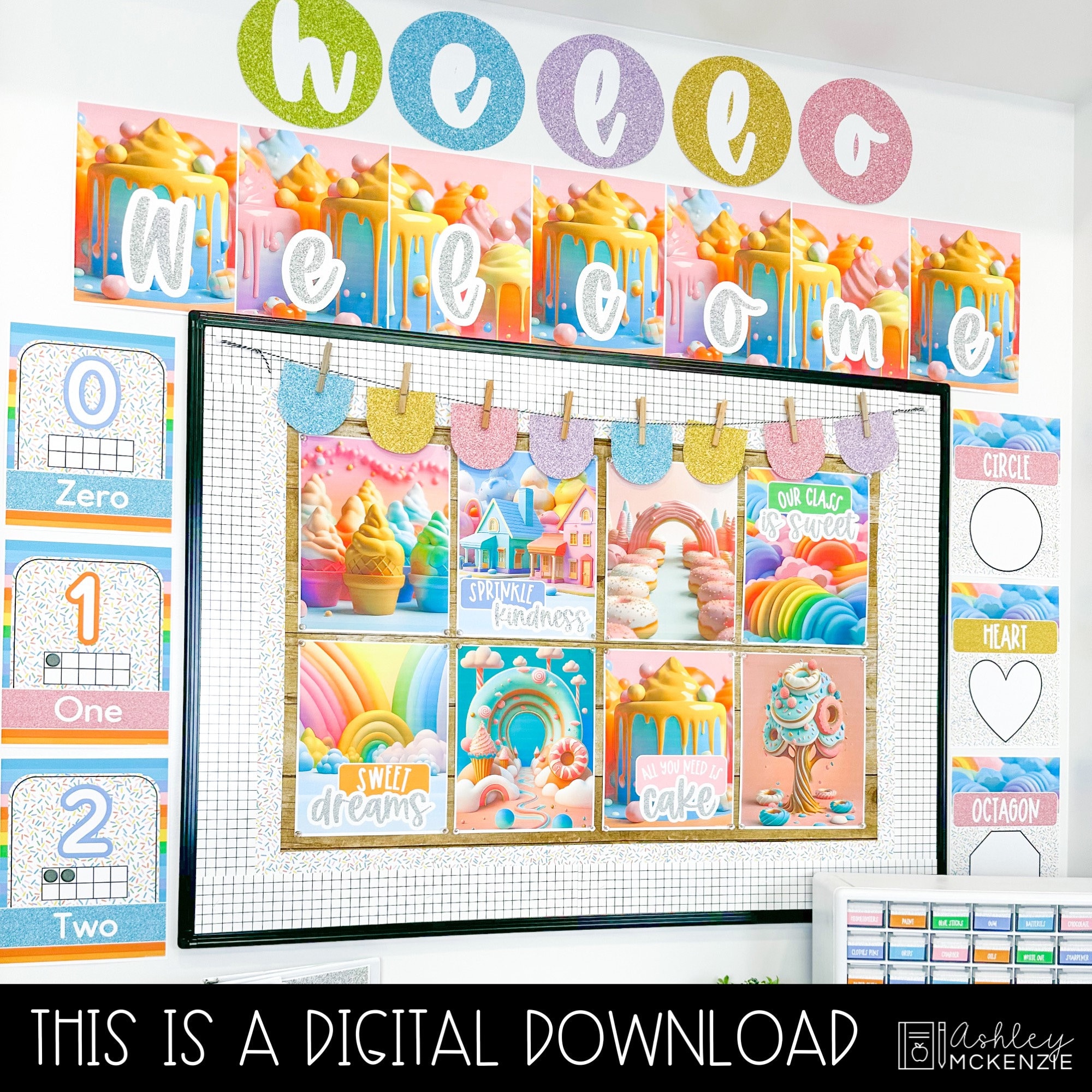 Pastel Classroom Decor Bundle Calm Colors Pastel Sweets Theme Editable ...