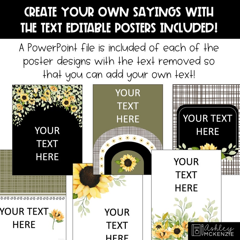 Fall Sunflowers Classroom Posters, Autumn Class Decor, Easy Seasonal ...