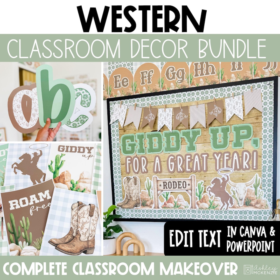 Western Theme Classroom Decor Bundle Editable Rustic Rodeo Classroom ...